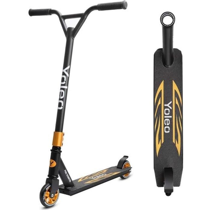 Trottinette freestyle 2 roues pour enfants et adultes - noir