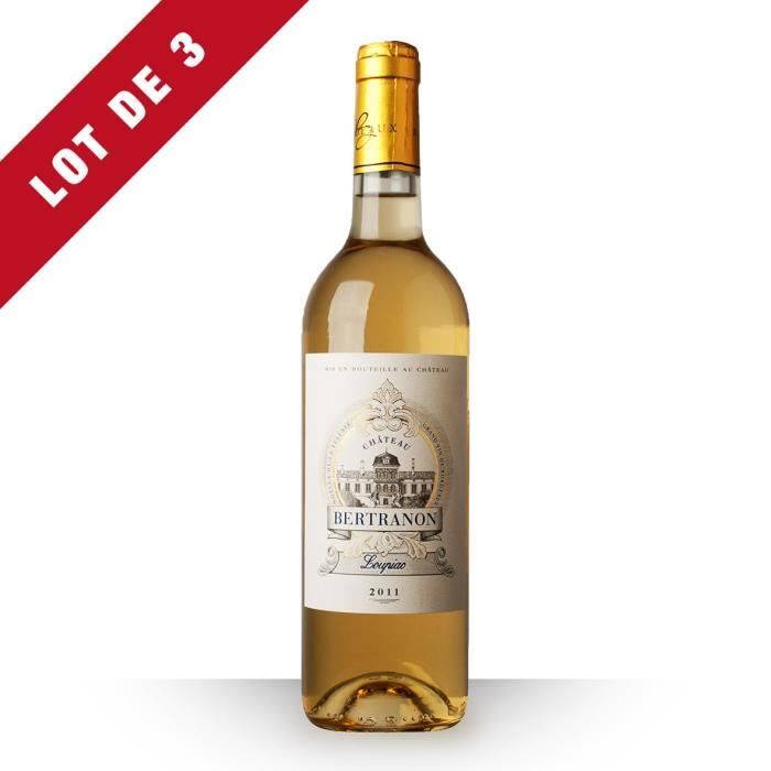 Lot de 3 - Château Bertranon Loupiac Blanc 2011 - 75cl
