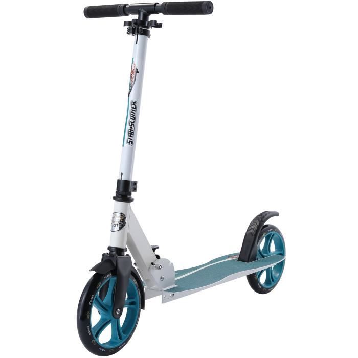STAR-SCOOTER -Patinette-Trottinette - 205mm - pour enfants de 8 ans - Edition Wave Footboard - garçons et filles - Blanc