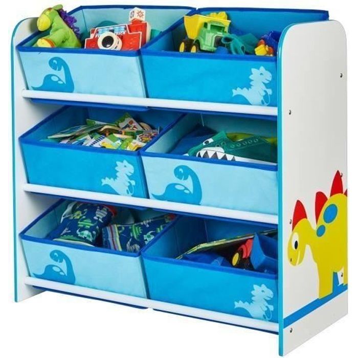 Meuble de Rangement Enfant 6 bacs Dinosaures Garçon - Worlds Apart