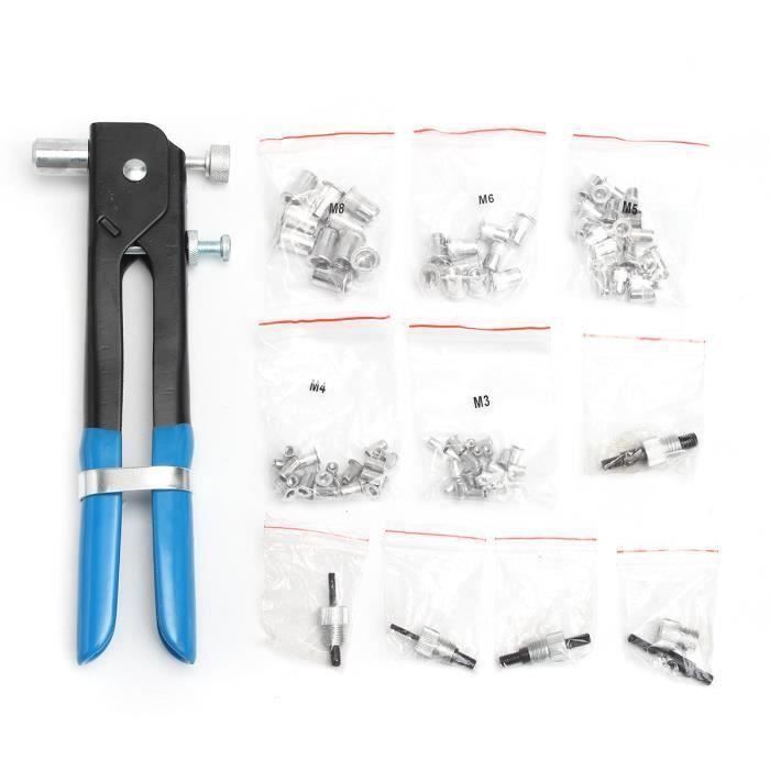 Coffret 86PCS M3-M8 Fileté Pince Outil à Sertir Rivet Riveter Riveteuse + 5 Buse Sh42606