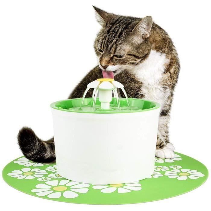 1.6L Fontaine de Chat et Filtres Boire à Pour Animaux Pet Water Fountain Drinking Bowl, Vert