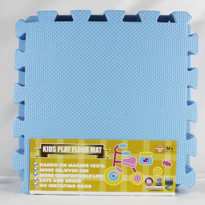 Tapis d'éveil,Meitoku bébé EVA mousse exercice de verrouillage tapis de jeu de sol tapis de protection - Type Sky Blue-9pcs 32x32cm