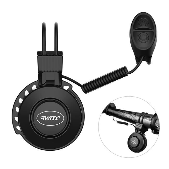 Sonnette vélo,Sirène vélo cloche appel pour klaxon de vélo Rechargeable guidon de vélo électrique anneau de vélo - Type Black