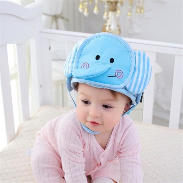 Casque Sécurité Bébé Casque de Protection Bébé Sécurité Domestique en Coton Douce Réglable Antichoc (Éléphant) la23705
