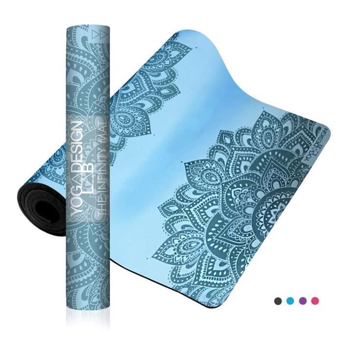 Yoga Design Lab The Infinity Mat 5mm - Texture Lisse Non Glissante pour Une stabilité et alignement Parfait - Sangle de Transport