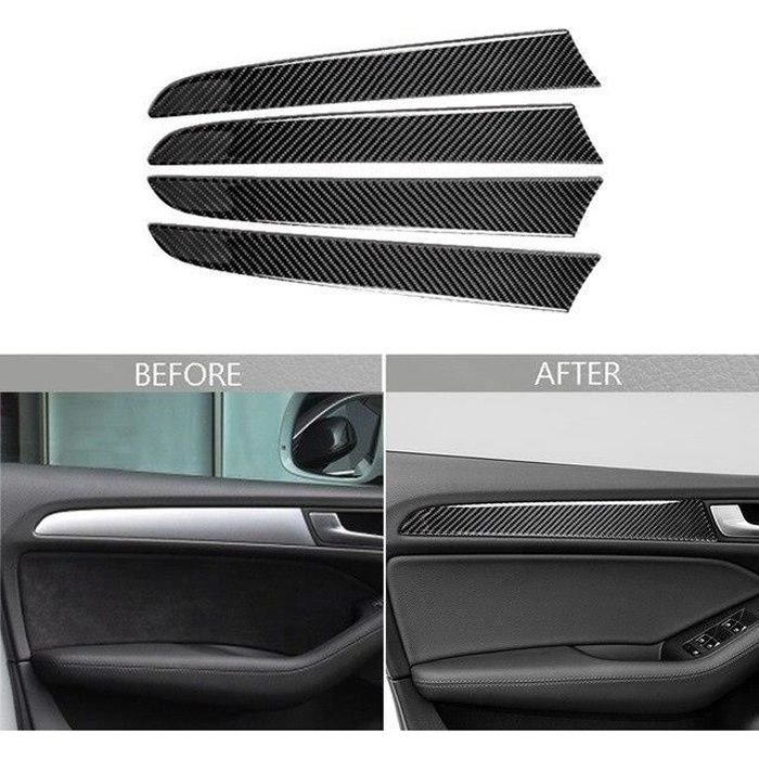Décoration Véhicule,Fibre de carbone voiture intérieur porte panneau garniture autocollant pour Audi Q5 SQ5 - Type Door Panel Trim