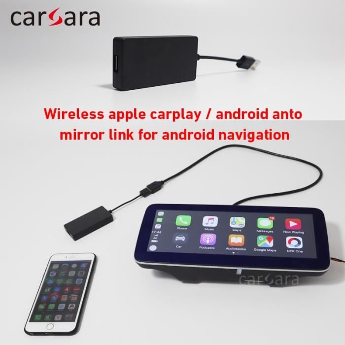 Câble de démarrage,Carsara – adaptateur Dongle sans fil apple Carplay, pour Android, Navigation, écran - Type Wireless carplay