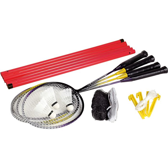 4 raquettes Badminton avec volants et Filet
