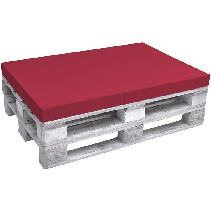 Beautissu Coussin palette ECO Pure Coussin exterieur pliable - 120x80x8cm Rouge - Matelas palette