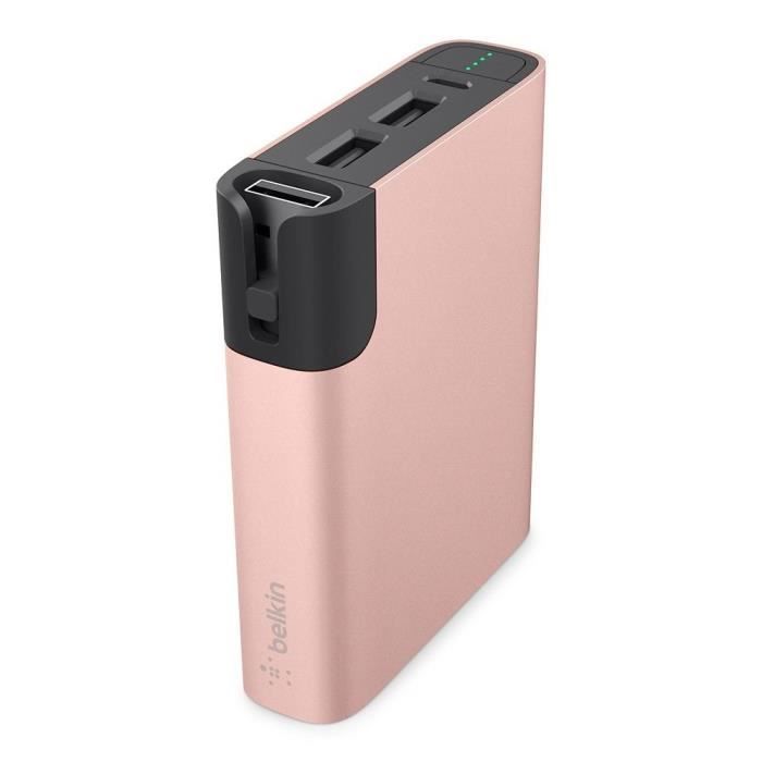 Belkin Batterie externe Mixtit 6600 mAh - Or / rose - Avec câble micro-USB - 8 cm