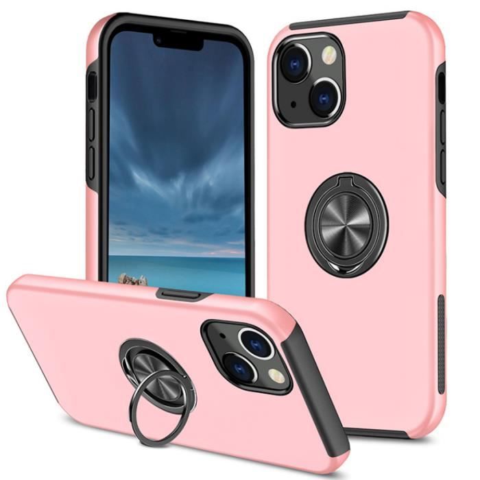 CASEME Coque Samsung A71(4G),anneau pivotant à 360 degrés,Support Téléphone Voiture Magnétique - Or rose