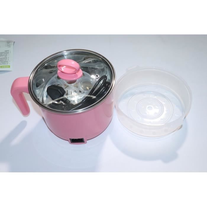 LESHP® Cuisinière électrique en acier inoxydable de 1,8 L avec cuiseur à vapeur pour marmite à riz