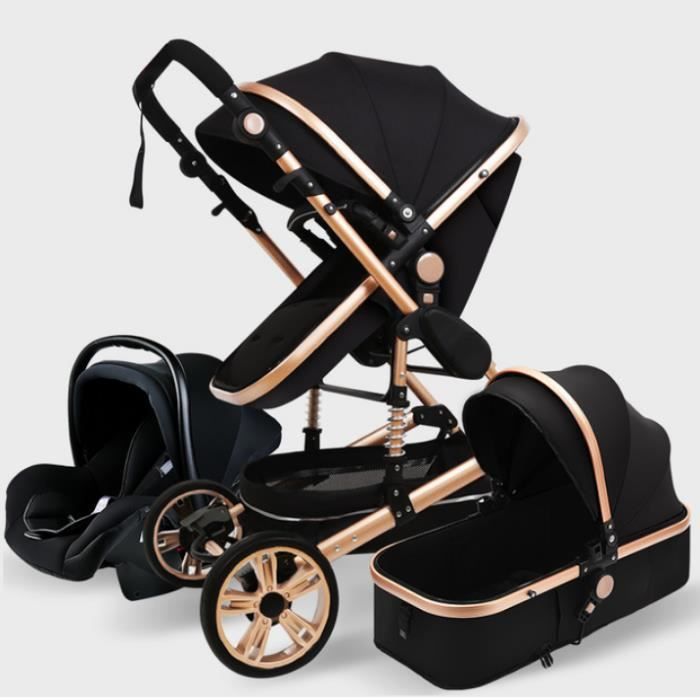 OFELI® Poussette de Luxe 3 en 1 Poussette Pushchair+ Panier de Couchage Indépendant +Siège d'auto de Sécurité