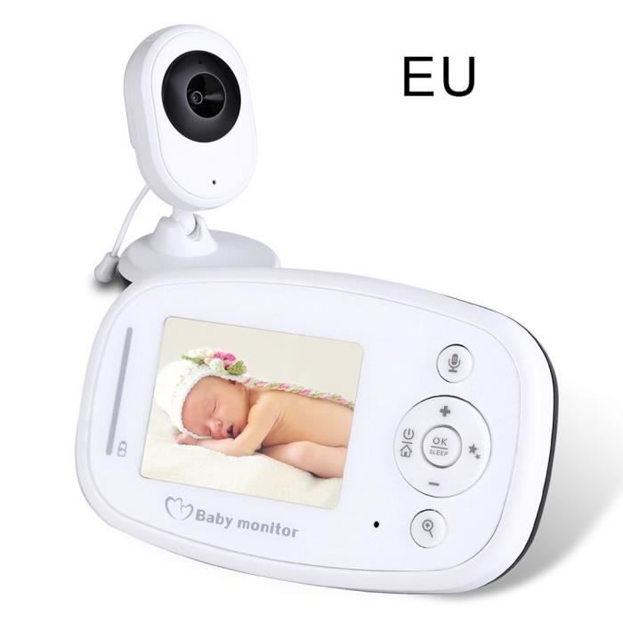 Bébé Moniteur Babyphone Vidéo 2.4 Inches LCD Couleur Caméra Bébé Surveillance Bidirectionnelle Vision Nocturne