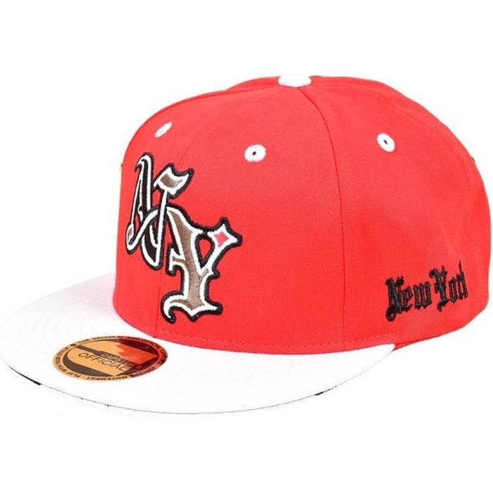Casquette Homme Trucker Style, Mode et Fantaisie réglable à l'arrière. Couleurs - Capster New York Rouge, Taille - Taille Unique