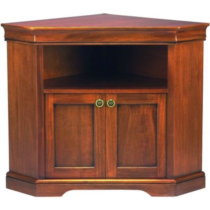 Meuble TV d'angle Louis Philippe, Dim : L960 X P670 X H790 mm