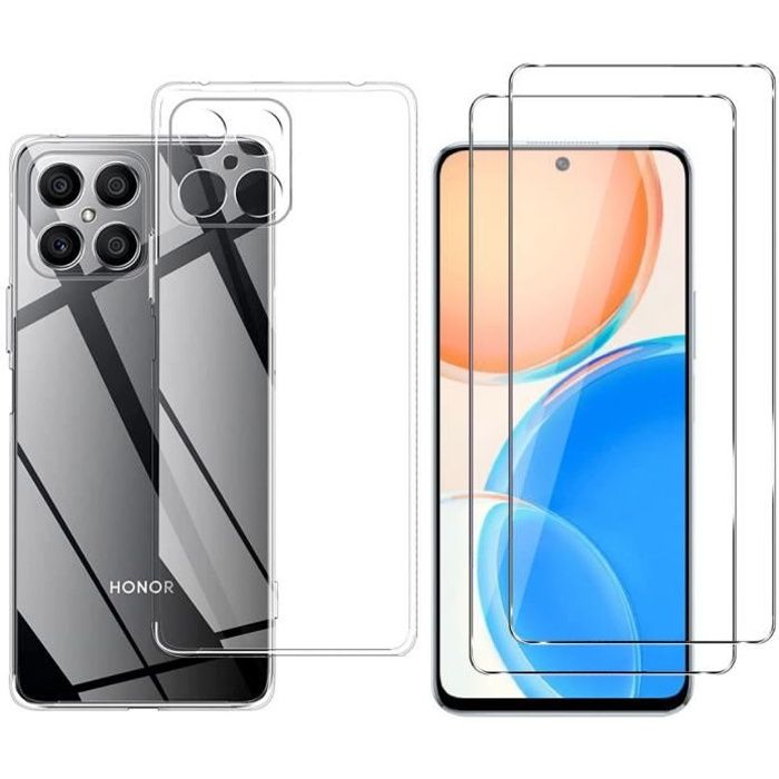 Coque pour HONOR X8 et 2 Verres Trempé Film Protection Ecran Phonillico®