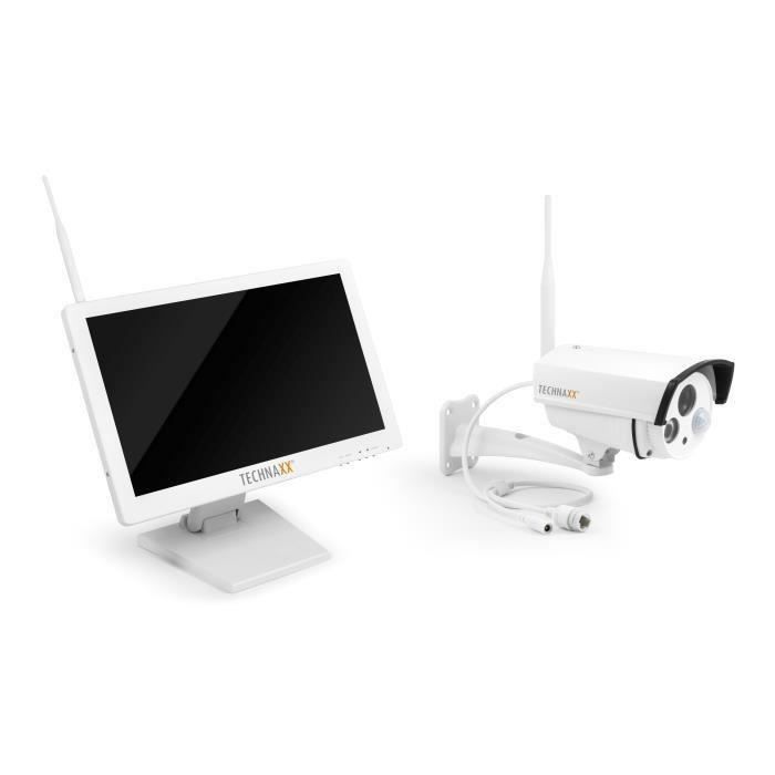 TECHNAXX Premium Security Kit de surveillance avec caméra IP extérieur et moniteur 18,5- TX-30