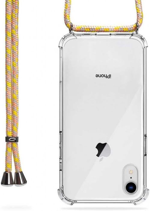 MyGadget Coque Cordon Pour IPhone 11 Pro - Cover Bumper Silicone Transparent Avec Collier - Case Tour De Cou - Protection Anti Choc - Lanière Noir