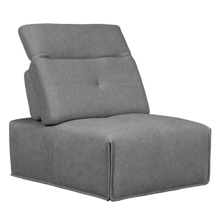 Chauffeuse modulable en tissu gris dossier têtière réglables - LIVING Meubletmoi