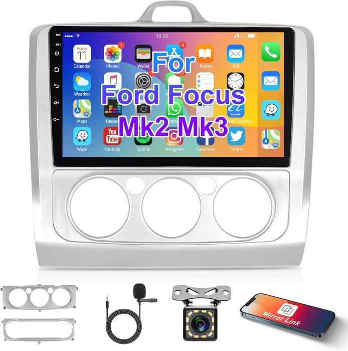 Autoradio Android 13 Pour Renault Kangoo 2009-2018 - Écran Tactile 9 Pouces 2Go/32Go - CarPlay/Android Auto Sans Fil - GPS, DAB+, Caméra De Recul