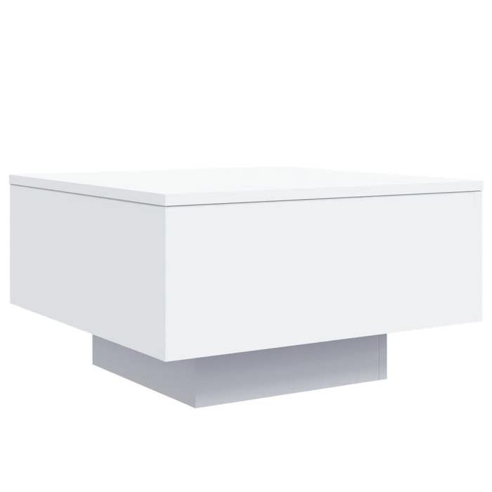Table basse Table de salon VIDAXL avec lumières LED blanc 55x55x31 cm T448