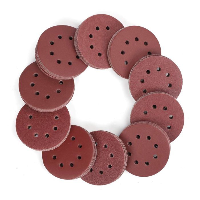 Lot De 80 Disques Abrasifs 125 Mm – Mix De Grains 40 à 240, Pour Ponçage Sec