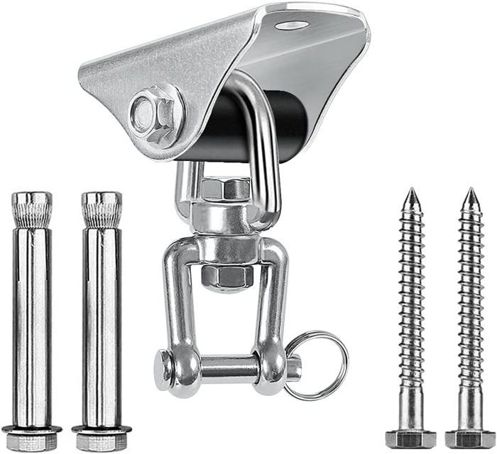Lot De 4 Crochets De Balançoire En Inox M10 - Roulement à Billes Intégré, Charge 680 Kg, Fixation Plafond/poutre Bois, Pour Hamac, Sac De Frappe, Yoga Ancrage Plafond