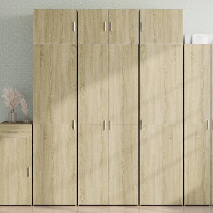 SALE 2025Armoire haute vitrine - Bibliothèque Buffet haut - Chêne sonoma - 70x425x185 cm - bois dingénierie602 Kg 5790