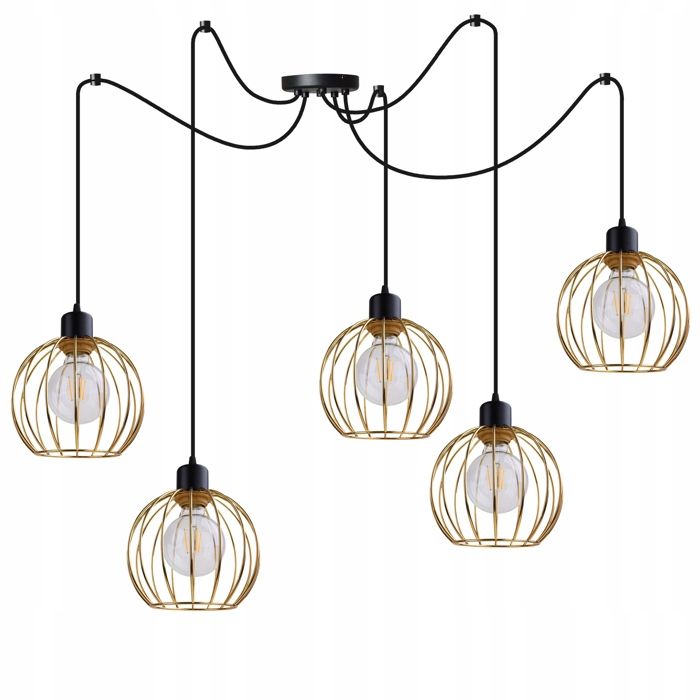 Lustre Suspendu - Light Home - Spider Mona 2180/5 - Réglable - Métal Doré - 5 Bras