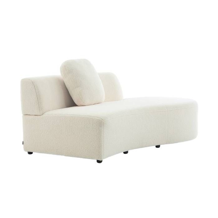 Canapé virgule organique droite 2-3 places bouclette crème L 171 x P 93 x H 68cm - Wave Canapé virgule organique droite 2-3 places bouclette crème L 171 x P 93 x H 68cm - Wave