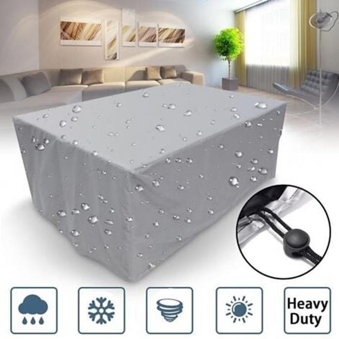 Housse de protection pour mobilier de jardin 140x140x90cm Tissu Oxford adapté aux meubles Protection de jardin imperméable durable
