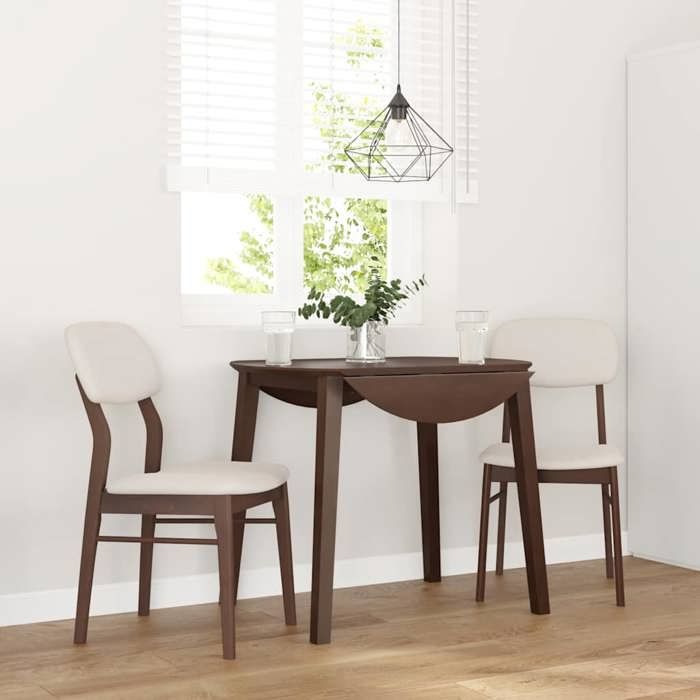 SOLDES dAutomne2 pcs Chaises à manger coussins - Pieds antidérapants - marron - bois massif caoutchouc - 45x56x86.5cm 725