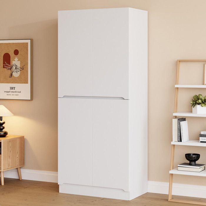 Armoire 70 x 40 x 170 cm - Avec 4 portes - Avec compartiments de rangement - Blanc Armoire 70 x 40 x 170 cm - Avec 4 portes - Avec compartiments de rangement - Blanc