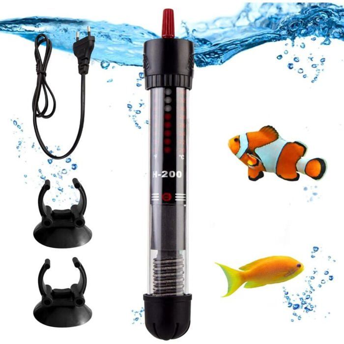 Comparer les prix de Chauffage daquarium - Thermostat réglable - Avec 2 ventouses - Chauffage daquarium pour réservoirs de poisson et aquarium (60L 50