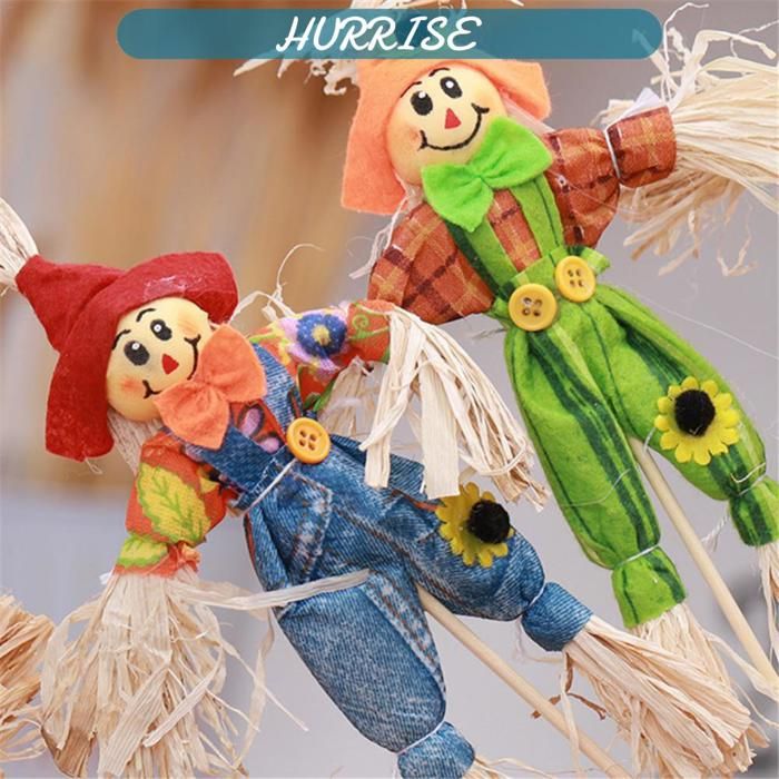 Sonew Épouvantail dHalloween Épouvantail debout 4 pièces joli ornement de jardin dautomne pour deco decoration Coloré