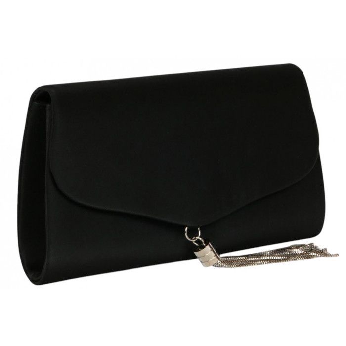 Pochette cérémonie-Nyls Création-Pochette Femme Noire Satin Classe Mariage Sac Soiree Prettya - Noir Pochette cérémonie-Nyls Création-Pochette Femme Noire Satin Classe Mariage Sac Soiree Prettya - Noir