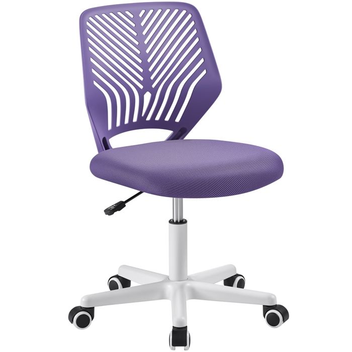 Yaheetech Chaise de Bureau Moderne à Roulettes Fauteuil de Bureau Ergonomique Réglable pour Travail Gaming Violet Clair