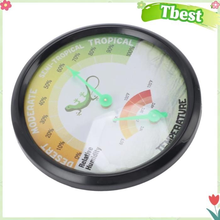 Thermomètre et hygromètre température et humidité mécaniques avec pointeur pour enclos pour animaux de compagnie et reptiles