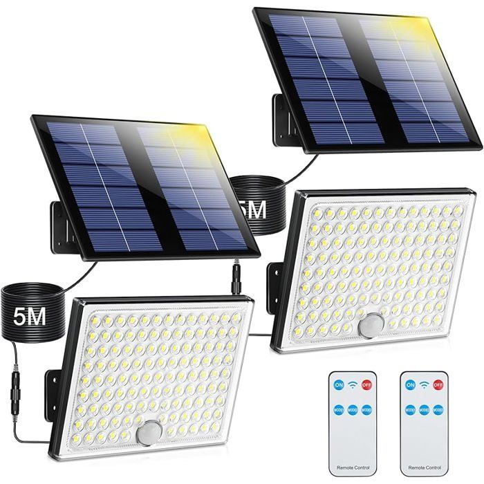 Lampe Soire Extérieur Détecteur de MouvementLumière Soire Extérieure avec Télécommande2000 mAh 2 Pièces Télécommande