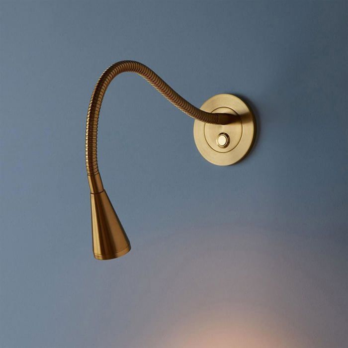 Or Wall Mount lumière lecture LED côté lit flexible cou doie mur Sconce interrupteur push lampe tête chambre moderne 3000K