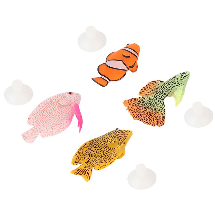 Lot de 4 poissons artificiels lumineux en silicone pour aquarium accessoires de décoration pour aqu ACCESSOIRES FABRICATION MAISON