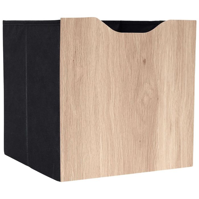 Boîte pliable en tissu et MDF marron 30x30 cm