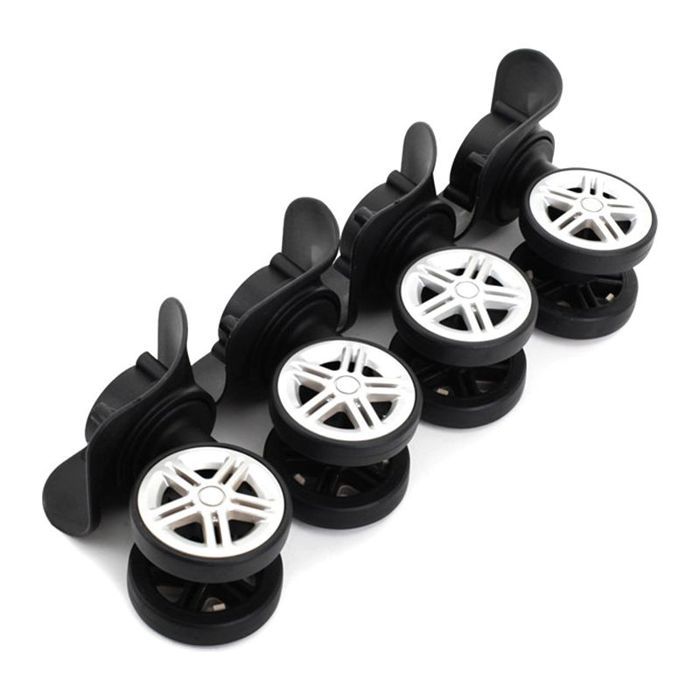 Lot de 4 roulettes de rechange universelles pour valises roulettes pivotantes noires pour boîte de voyage accessoire de valise