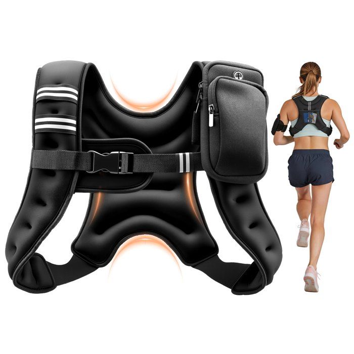 Gilet Lesté 4 67 kg pour Marche Course Jogging Randonnée Entraînement Croisé Fitness Veste Lestée Respirante
