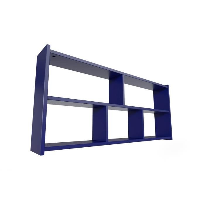 étagère pour lit mezzanine - abc meubles - largeur 160 - bois massif - bleu foncé