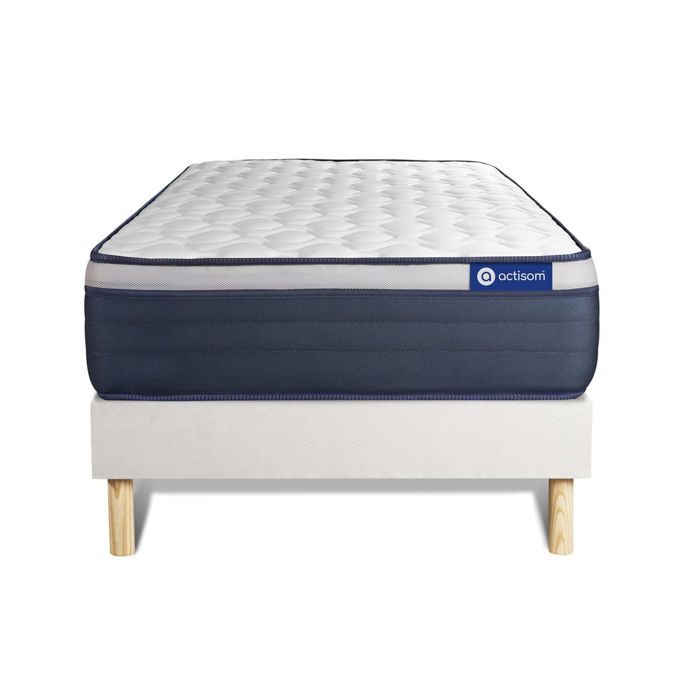 Ensemble Matelas Sommier 80x190 cm - Sommier Blanc (en kit) - Actiflex Max