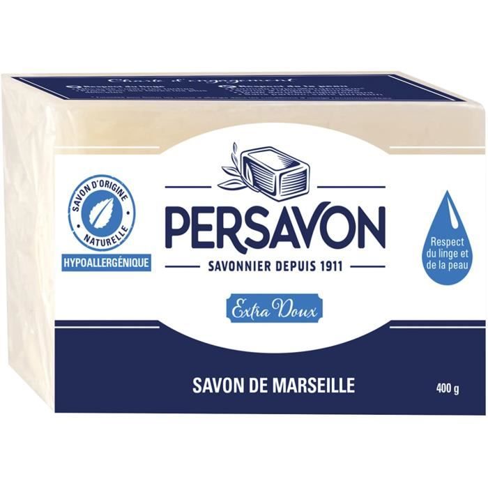 PERSAVON Savon de Marseille Extra Doux 400 g - Lot de 3[J588