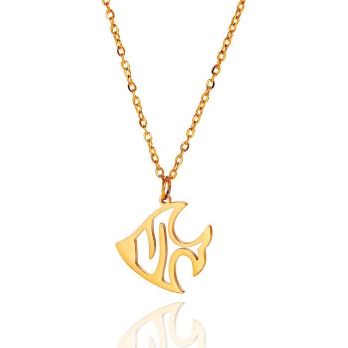 Collier IKITA rectangles émail bleu motifs